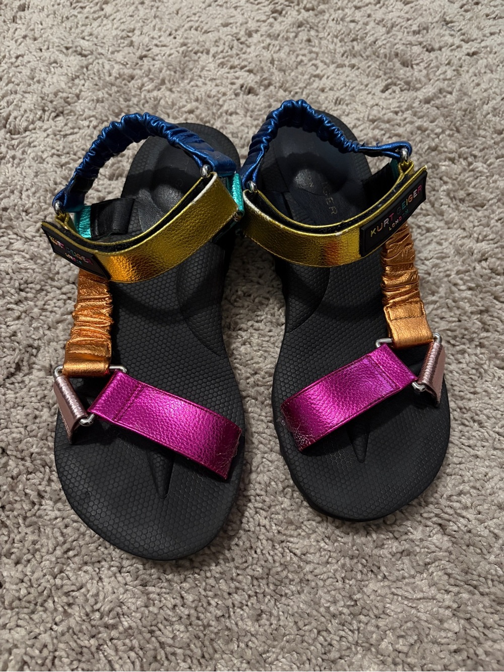 Kurt Geiger Metallic Rainbow Strap Sandals
